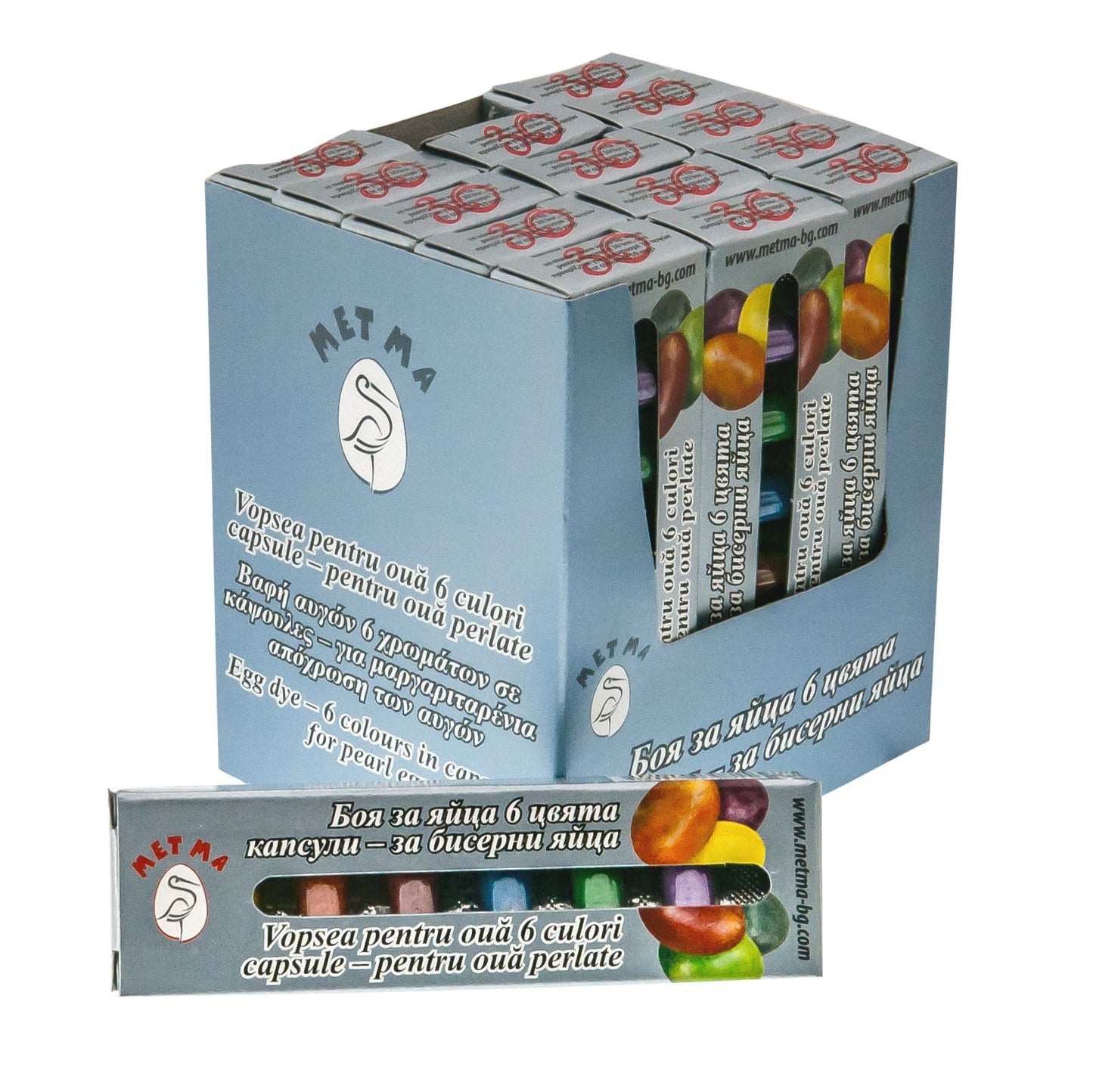 Egg dye – 6 colours in capsules for pearl eggs