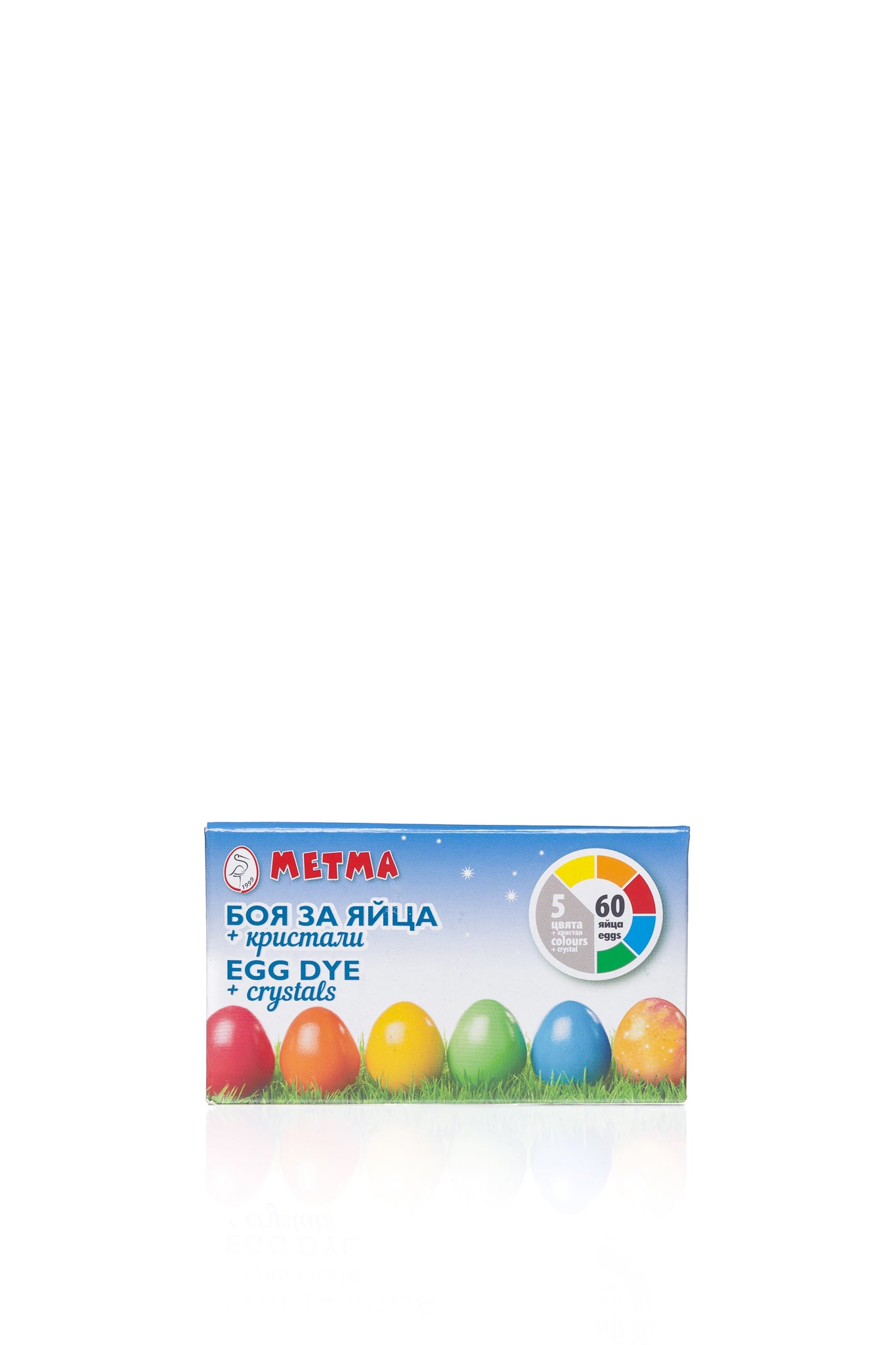 5 Colours + Crystals Dye Paint for Decorating Colourful Glitter Art Easter Egg Eggs - Green, Red, Blue, Orange, Yellow Colours