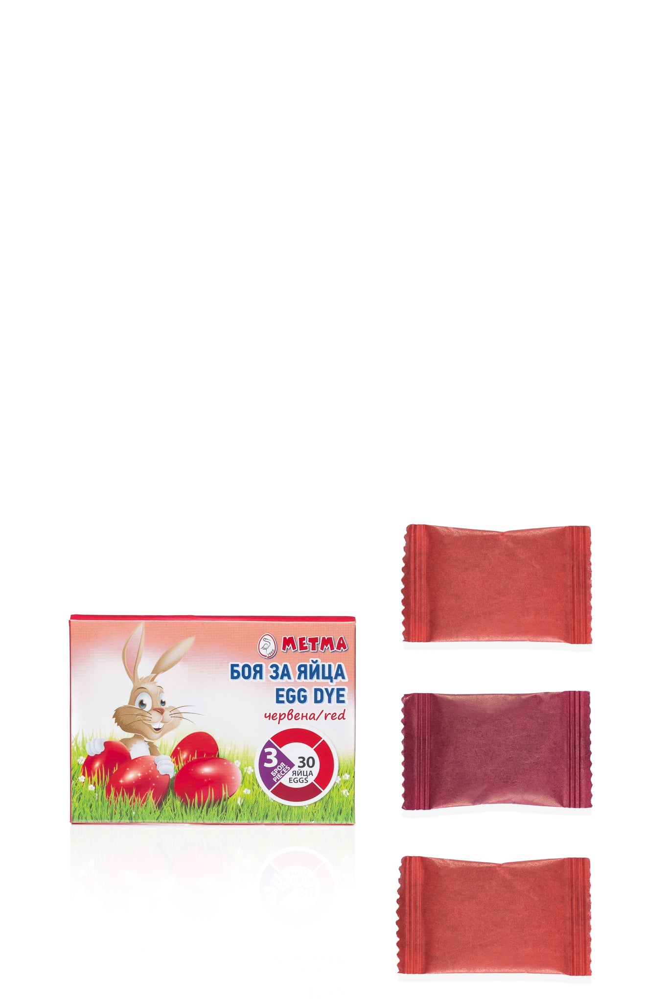 3 Sachets Red Dye Paint for Decorating Colourful Art Easter Eggs - Red & Wine Red Colours