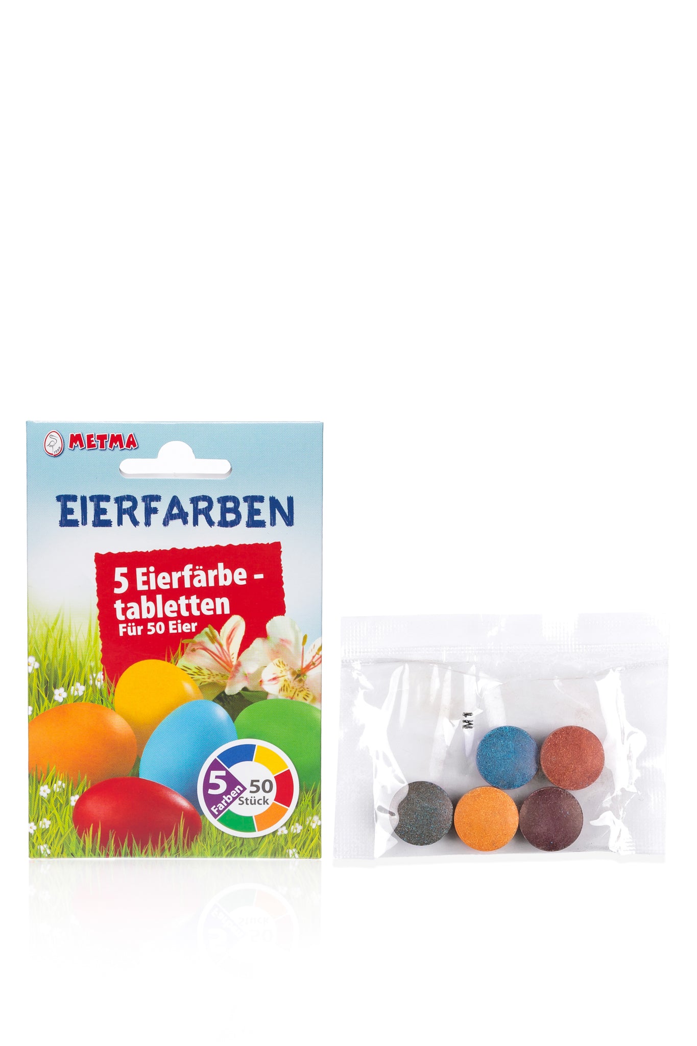Easter Egg Dye Paint for Decorating Craft Art Eggs 5 Tablets Red Green Blue Yellow Orange