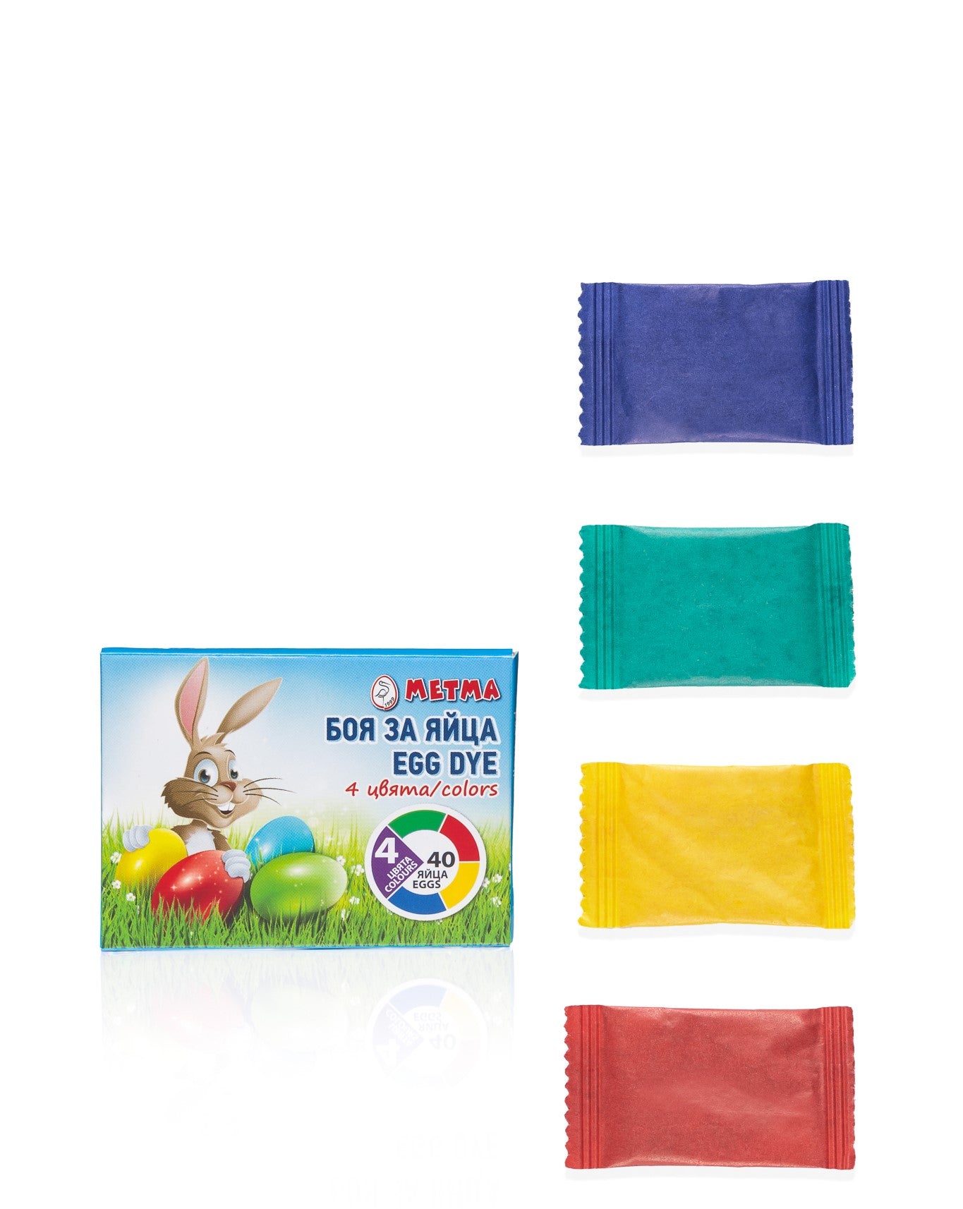 Easter Egg Dye Paint for Decorating Craft Art Eggs 4 sachets Colours Red Green Blue Yellow